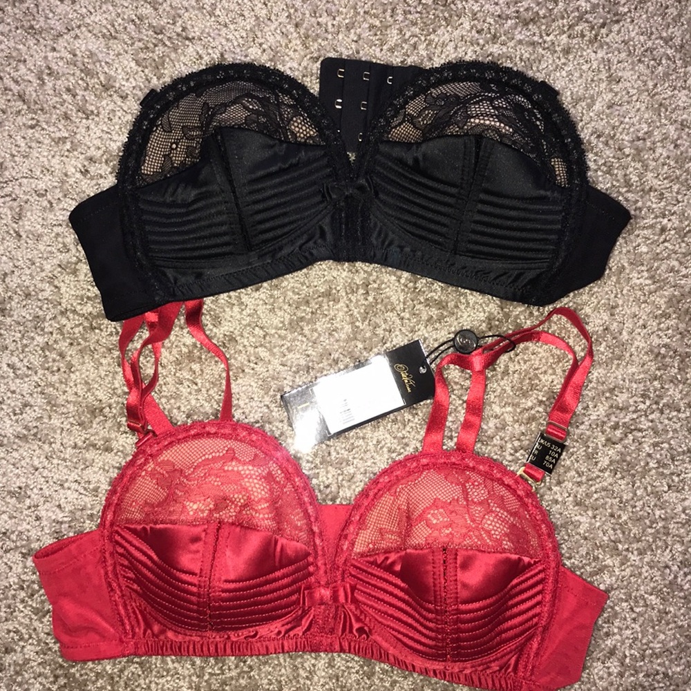 Dita Von Teese vintage inspired strapless bra Red